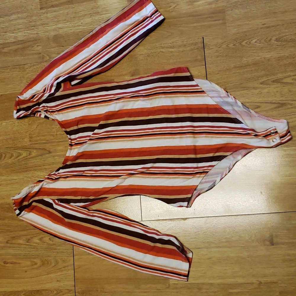 F21 fall stripe bodysuit sz small - Picture 1 of 5